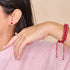 Vermillon foncé | Argent sterling .925 | Mini Boucles D'Oreilles Sirène En Verre
